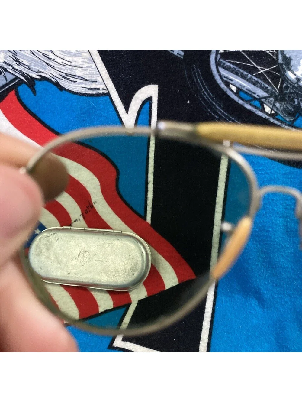USA Vintage Aviator WWII Bausch & Lomb Army Navy Sunglasses Engraved Case Pilot